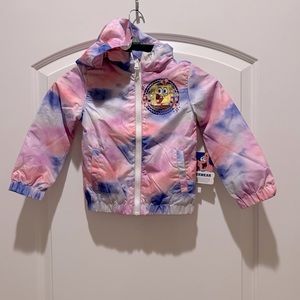 Hooded Members Only Nickelodeon Young Girl’s Tie Dye SpongeBob Windbreaker Size4